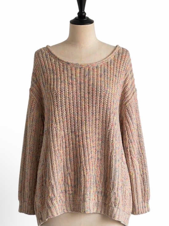 Free People Sweaters - Free People Cozy Multicolor Speckled Knit Sweater EUC
